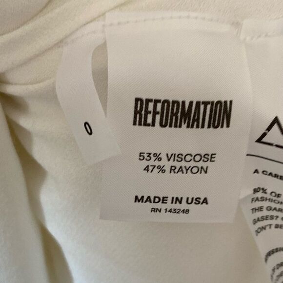 Reformation Sorrento Midi White Dress High Low Size 0 - Picture 10 of 11